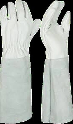 Luva de vaqueta com punho de raspa